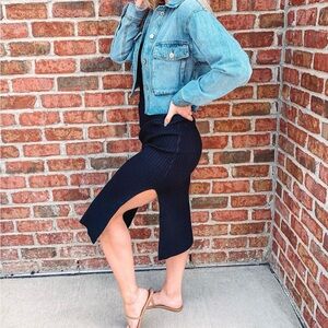 Black Midi Skirt from Local Boutique, Size Large